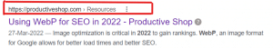 Breadcrumb rich result example